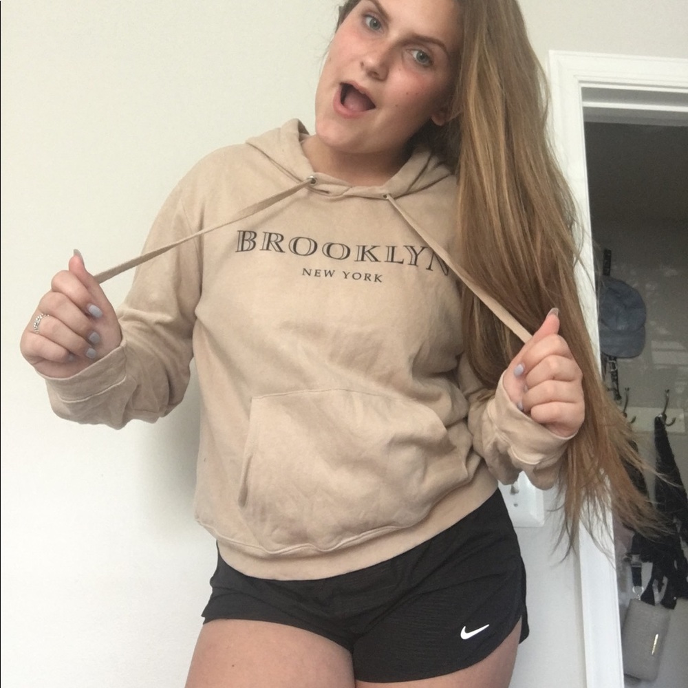 a taupe hoodie never worn from forever 21